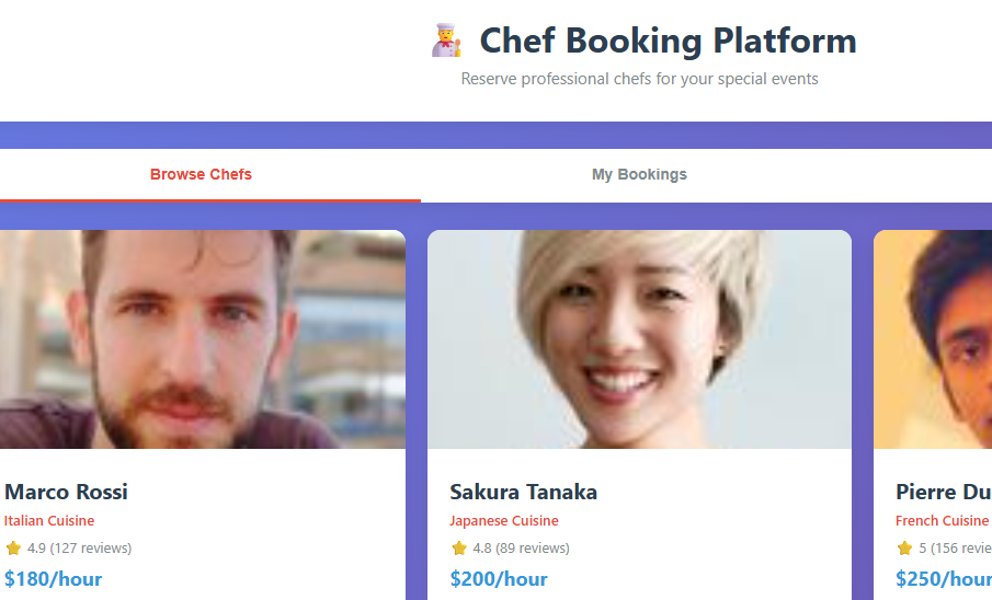 Online Chef Booking System — B.Tech Final Year Project (Flask + SQLite) | Source Code