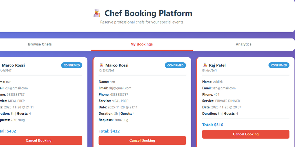Online Chef Booking System — B.Tech Final Year Project (Flask + SQLite) | Source Code